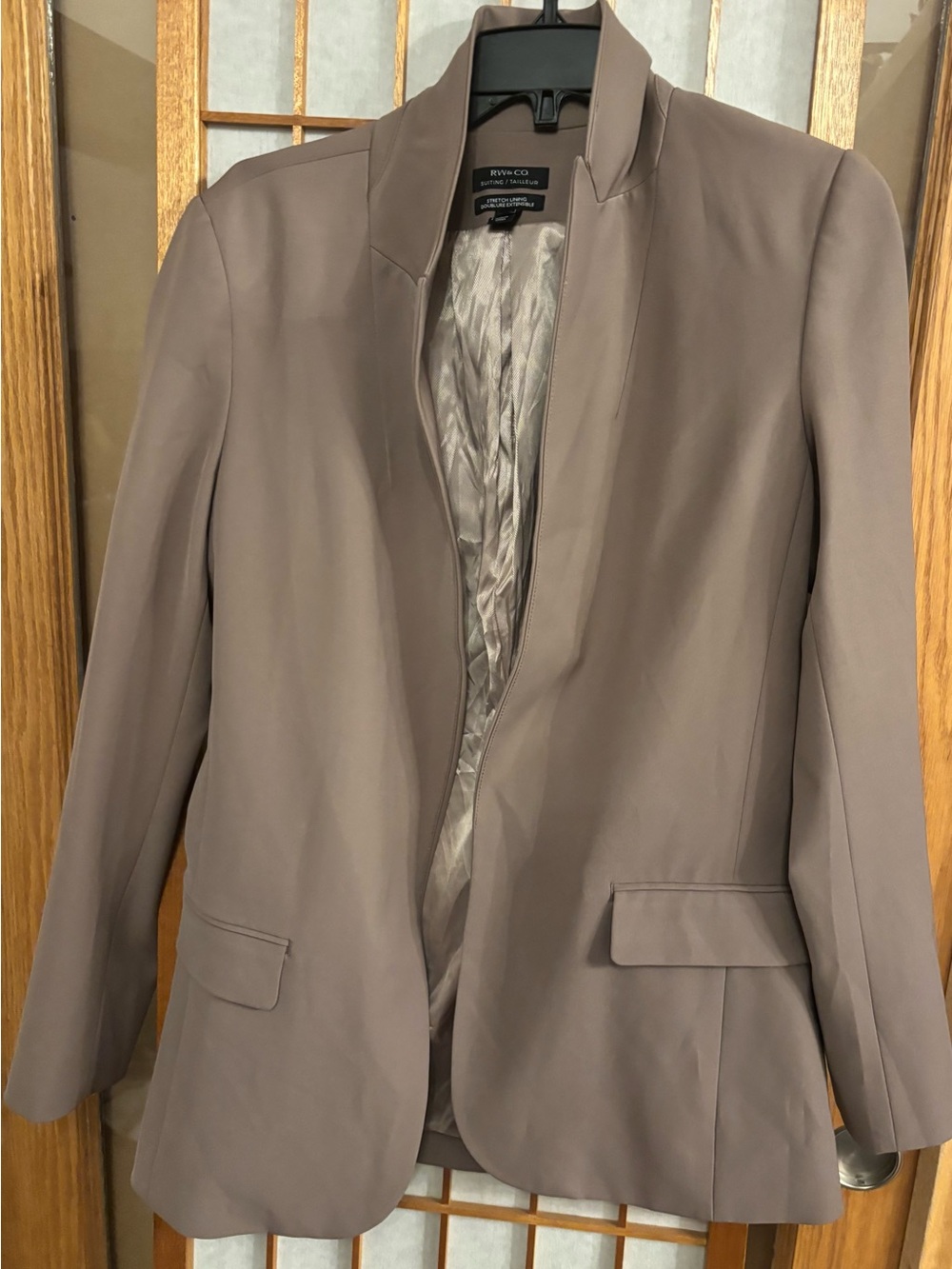 RW&CO. Taupe Suiting Blazer with Stretch Lining - Size 8
